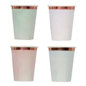 Pappersmuggar Pastell Roséguld - 8-pack