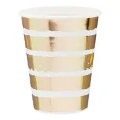 Pappersmuggar Randiga Guld Metallic - 10-pack