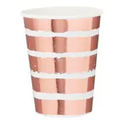 Pappersmuggar Randiga Roséguld Metallic - 10-pack