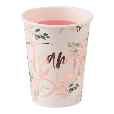 Pappersmuggar Team Bride Blommor - 8-pack