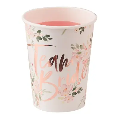 Pappersmuggar Team Bride Blommor - 8-pack