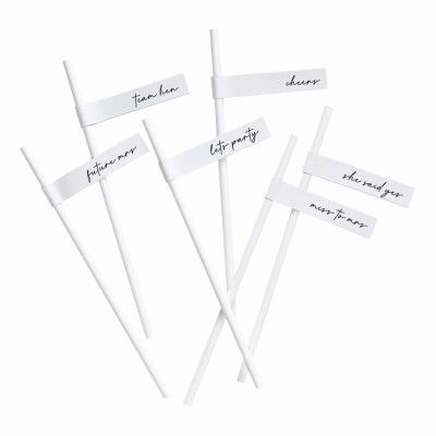 Papperssugrör Team Bride Vita - 16-pack