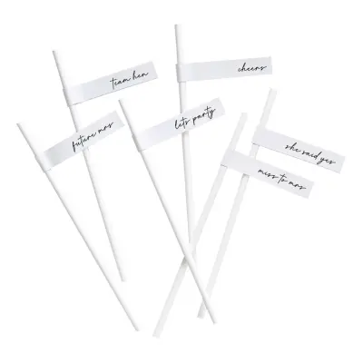 Papperssugrör Team Bride Vita - 16-pack