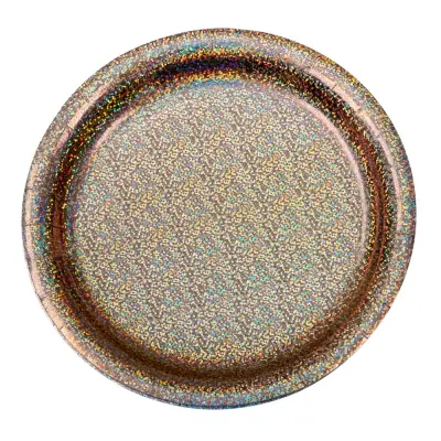 Papperstallrikar Holografiska Roséguld - 8-pack