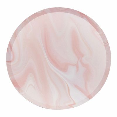 Papperstallrikar Marmor Ljusrosa - 8-pack