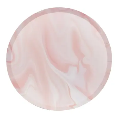 Papperstallrikar Marmor Ljusrosa - 8-pack