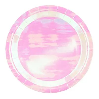 Papperstallrikar Rund Regnbågsskimrande - 6-pack