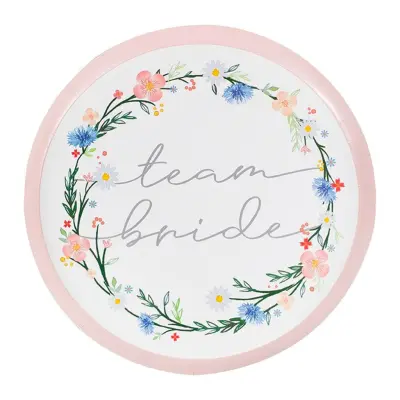 Papperstallrikar Team Bride Boho - 8-pack