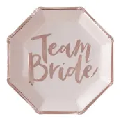 Papperstallrikar Team Bride Oktagon - 8-pack