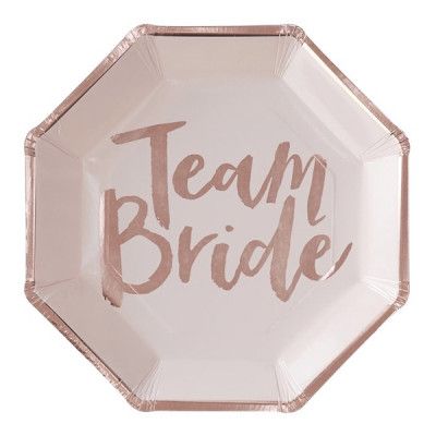 Papperstallrikar Team Bride Oktagon - 8-pack
