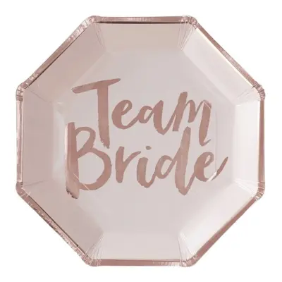 Papperstallrikar Team Bride Oktagon - 8-pack