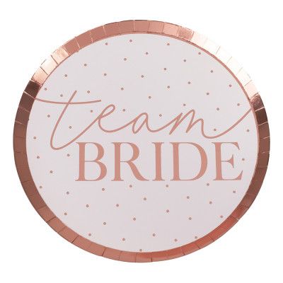 Papperstallrikar Team Bride Rosa/Roséguld
