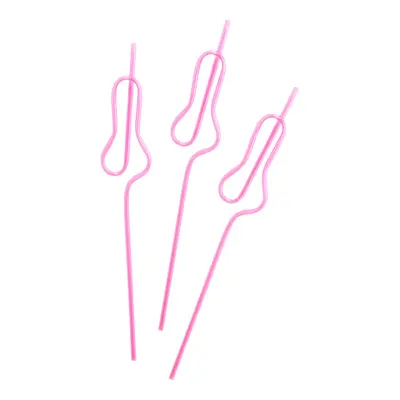 Penis Sugrör Rosa Återanvändbara - 6-pack