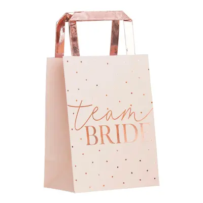 Presentpåse Team Bride Roséguld - 5-pack