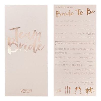 Råd till Bruden Kort Rosa/Roséguld - 10-pack