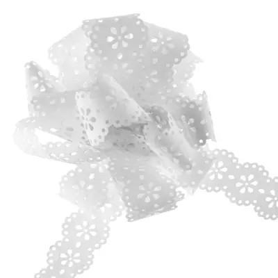 Rosett Pull Bow Vit - 5-pack