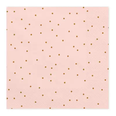 Servetter Prickig Rosa/Guld - 20-pack