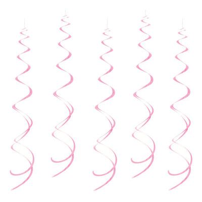 Swirls Ljusrosa Hängande Dekoration - 8-pack
