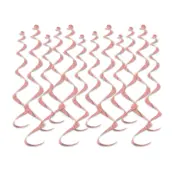 Swirls Roséguld Metallic Hängande Dekoration - 12-pack
