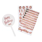 Tårtdekoration Personlig Roséguld i Akryl