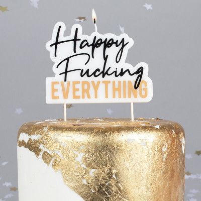 Tårtljus Happy Fucking Everything - 1-pack