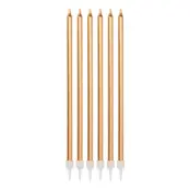 Tårtljus Långa Brons Metallic - 16-pack
