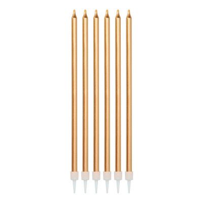 Tårtljus Långa Brons Metallic - 16-pack