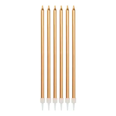 Tårtljus Långa Brons Metallic - 16-pack