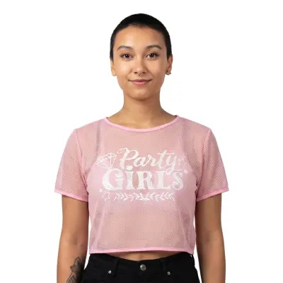 T-shirt i Mesh Party Girls Dam - Medium