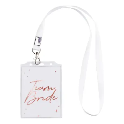 Team Bride Namnbrickor på Nyckelband - 4-pack