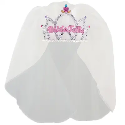 Tiara med slöja för möhippa