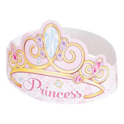 Tiaras i Papp Prinsessa - 6-pack