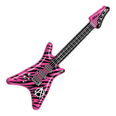 Uppblåsbar Elgitarr Zebra Rosa