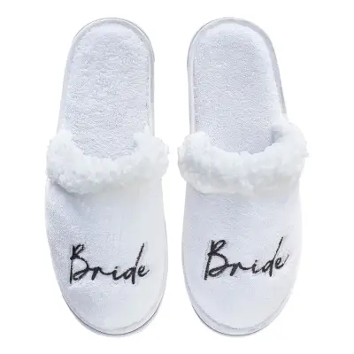 Vita Tofflor med Fluff Bride - One size