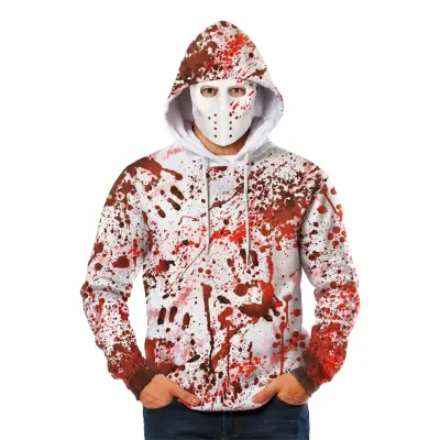 Blodig Huvtröja med Mask - Large
