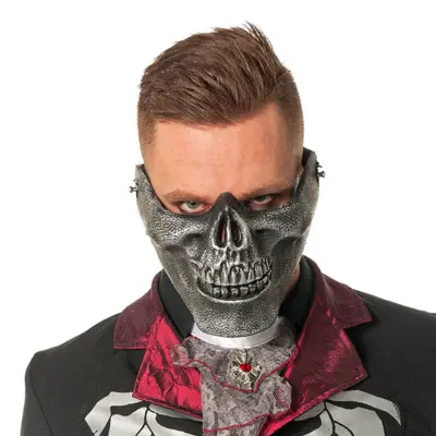 Döskalle Halvmask Silver - One size