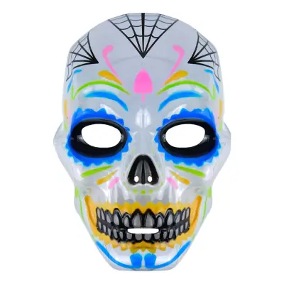 Day of the Dead Mask i Plast - One size