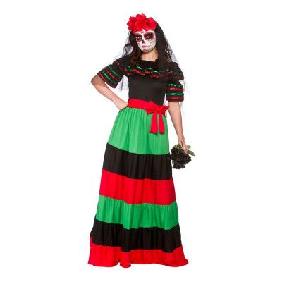 Day of The Dead Señorita Bones Maskeraddräkt - X-Large