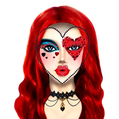 Face Jewels Queen of Hearts Deluxe