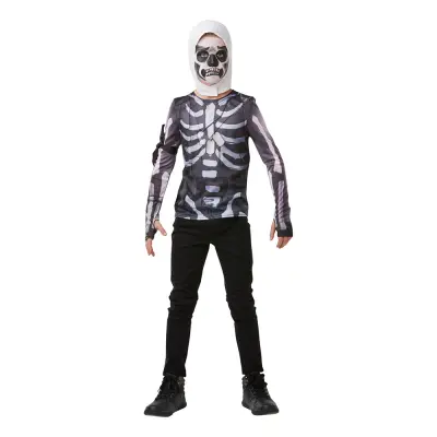 Fortnite Skull Trooper Teen Budget Maskeraddräkt - Small