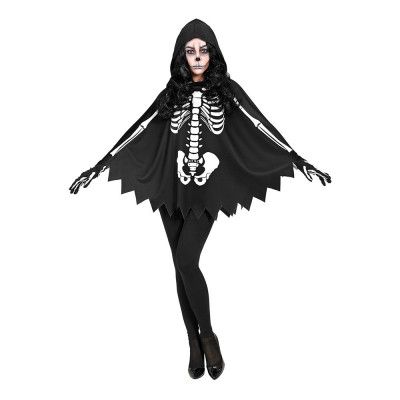 Poncho Svart Skelett - One size