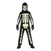 Självlysande Skelett Barn Maskeraddräkt - Small