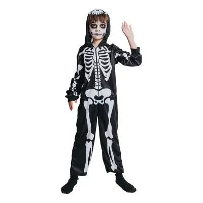 Skelett Jumpsuit Barn Maskeraddräkt - Large