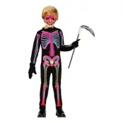 Skelett Neon Barn Maskeraddräkt - Medium