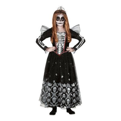 Skelett Prinsessa Barn Maskeraddräkt - Small
