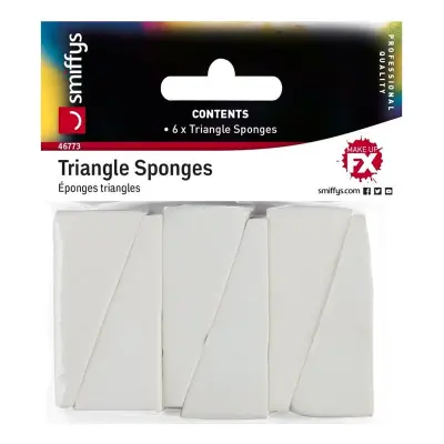 Smiffys Sminksvampar Vita - 6-pack