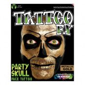Tattoo FX Metallic Gold Party Skull