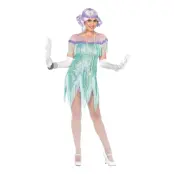 20-tals Foxtrotklänning Havsblå Deluxe Maskeraddräkt - Large