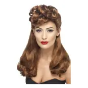 40-tals Vintage Brun Peruk
