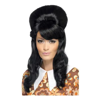 60-tals Beehive Svart Peruk